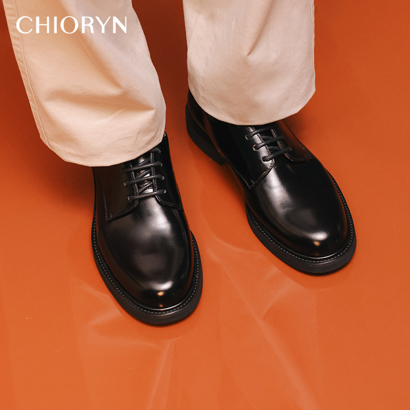 【轻量化油蜡小牛皮】chioryn青润德比鞋男士亮面新郎通勤风皮鞋