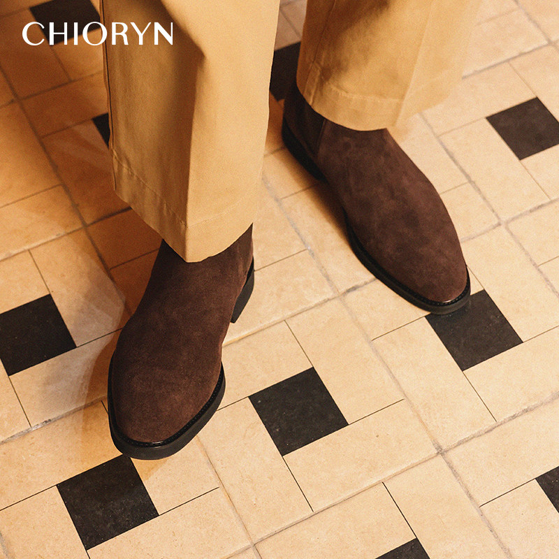 【跑车楦】chioryn青润切尔西靴英伦方头中帮马丁靴真皮户外靴