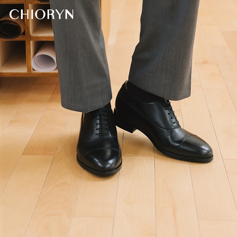 【增高牛津鞋】chioryn青润皮鞋男真皮三接头商务正装结婚新郎鞋