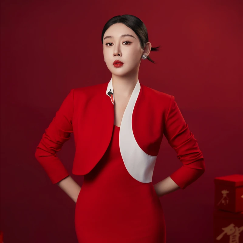 LADYPOWER2024早春红色小天鹅上衣/红色百搭鱼尾裙 52510A 52430V