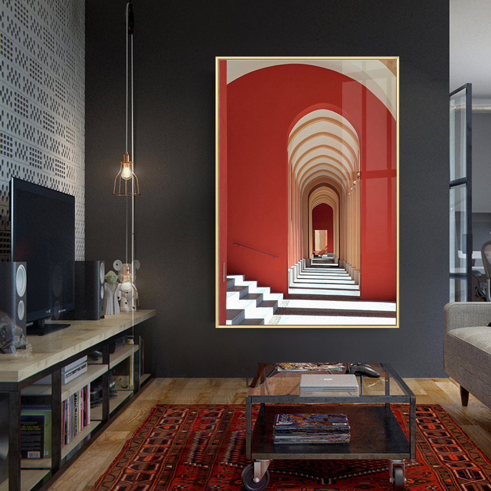 现代简约建筑空间装饰画 书房办公室玄关挂画 酒店样板房壁画精品图片