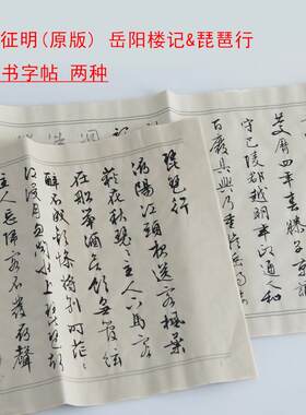文征明行书岳阳楼记琵琶行宣纸贴