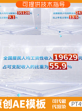 499白色科技企业数据ae模板大增长展示文字片头汇报简洁专题字幕