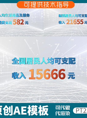 232白色科技感企业数据展示AE模板片头商务宣传专题汇报数字增长