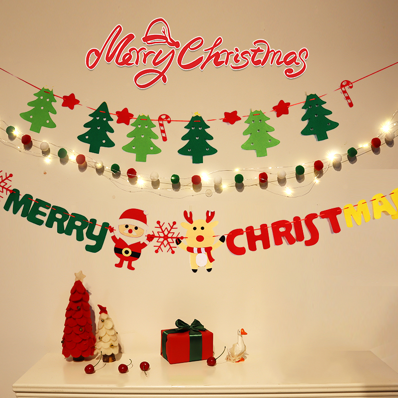 圣诞节装饰拉旗挂件圣诞树装扮