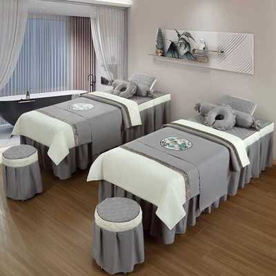 美容床罩四件套按摩院理疗熏蒸推拿艾灸中医养生会所采耳足浴定做