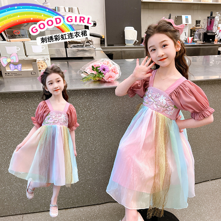 女童汉服中国风连衣裙夏季新款小兔子儿童宝宝超仙古装休闲裙子