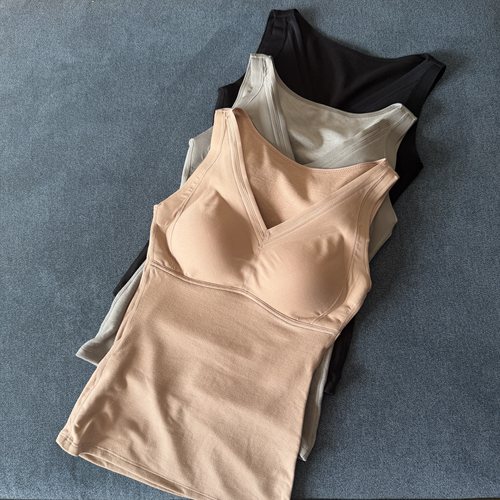 【暖三倍！高膨羊毛蚕丝】速暖发热 文胸+保暖+打底 三合一女背心