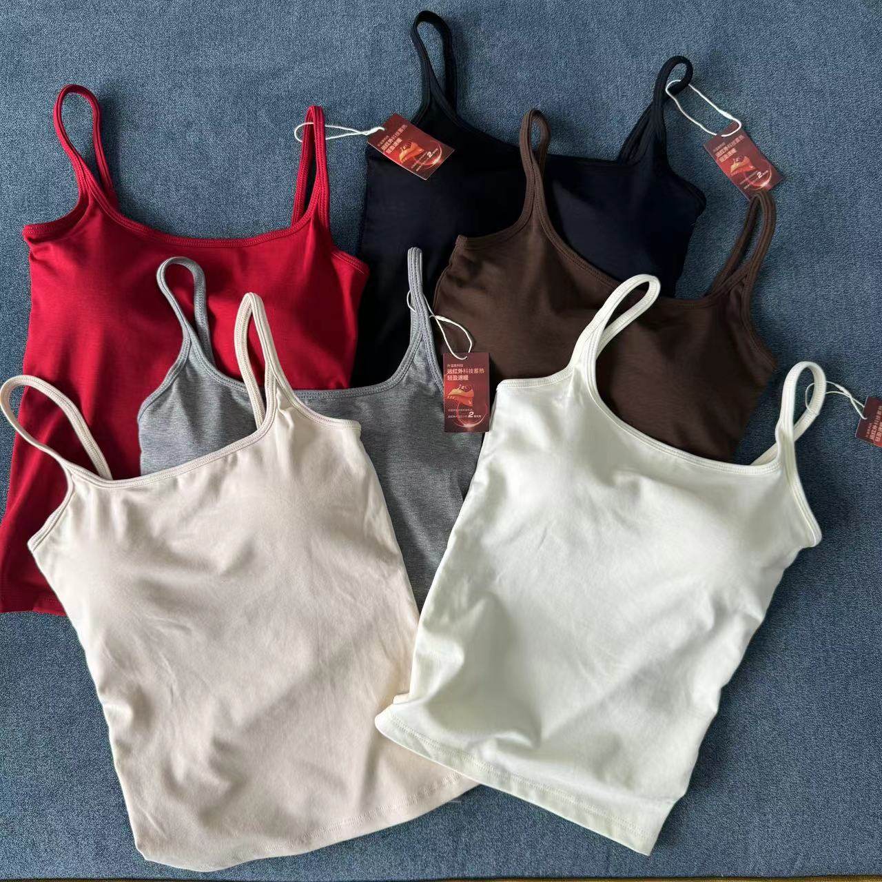 【超心水！狂收四件！】加绒精梳棉 柔软保暖固定杯背心 打底吊带,女士内衣/男士内衣/家居服,保暖背心,淘宝优惠券,粉丝福利购,淘宝优惠卷