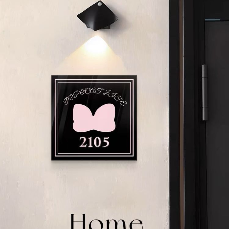 ins风蝴蝶结门牌号高级感