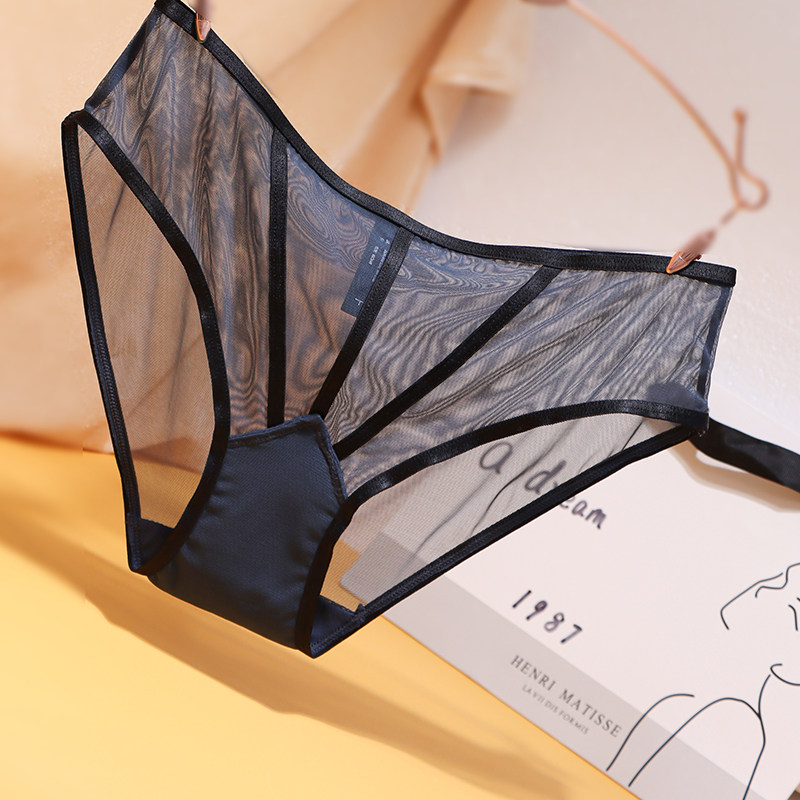 透明内裤女性感纯欲全毛露火辣无痕情调网纱纯棉裆女生底裤薄时尚