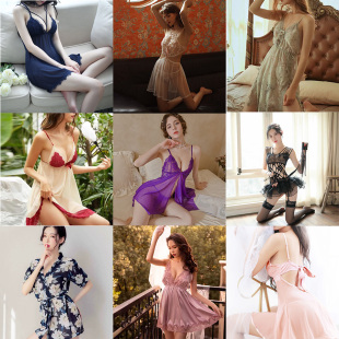 清仓多款 睡裙吊带女士内衣睡衣超薄透明火辣蕾丝