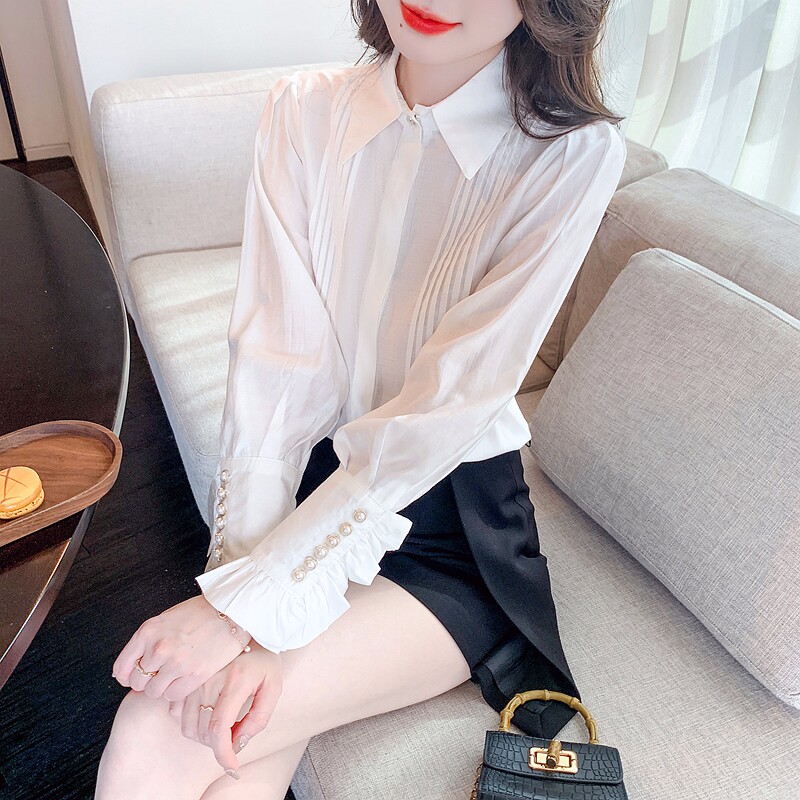韩版设计感白衬衫上衣衬衣
