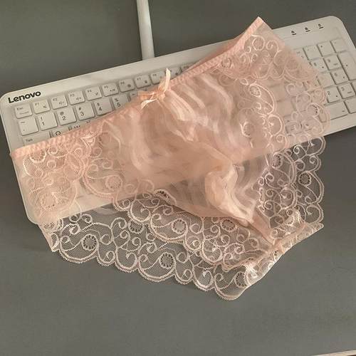 男士蕾丝内裤性感冰丝囊带纯欲禁欲系花边性感诱惑潮流新款三角