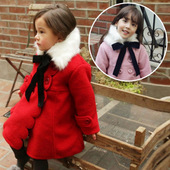 2026草莓珊冬季 新年女童大衣花瓣小香风毛圈呢加绒加厚羊毛外套