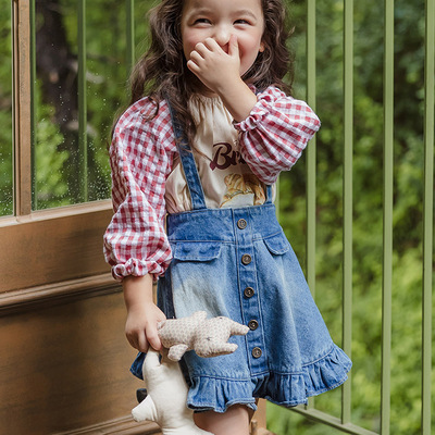 2026春款草莓珊韩系女童荷叶边