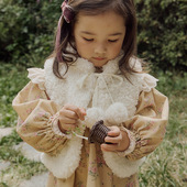 毛绒高领马甲现货 短款 2026冬款 草莓珊韩国女童女孩儿童时尚