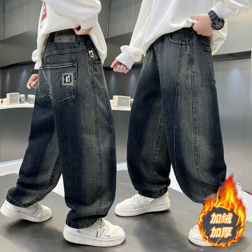 儿童宽松休闲四季款老爹牛仔裤