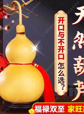 天然葫芦挂件真木胡芦带龙头招财开口门对门客厅玄关摆件大号文玩