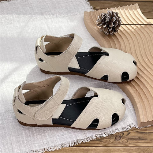 乃兮平底民族风橡胶圆头