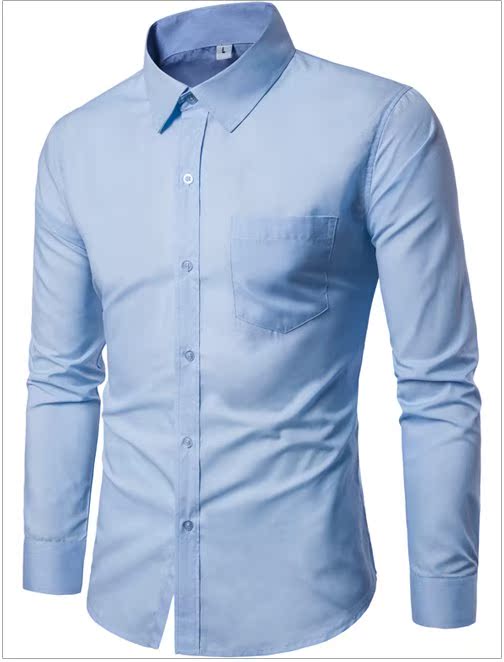 Man Long sleeve shirt men's slim casual white long shirts