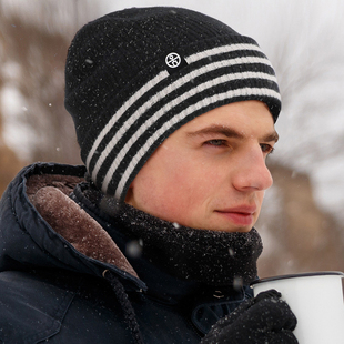 中学生青少年大童秋冬天帽子围巾手套三件套装男款女款加绒毛线帽