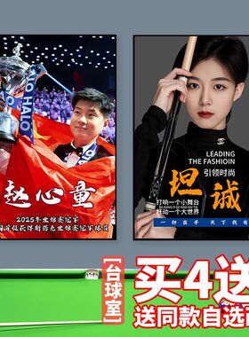 台球明星装饰画斯诺克俱乐部创意宣传海报贴画墙贴新款壁画KT板画