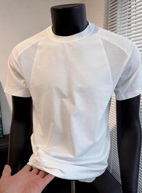 Men Blank T-shirt White Cotton Oversized Vintage Solid Color