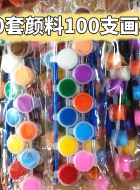 小丙烯颜料条环保幼儿园儿童防水12色套装diy石头画密封小盒装3ml