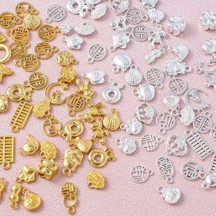 古法金强保色铜钱福牌元宝吊坠小挂坠手工diy扭扭棒手链项链材料