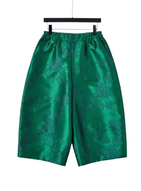 网红款夏季休闲裤阔腿宽松经典复古新中式通勤风洋气百搭提花裤女