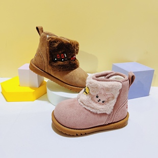 卡特兔冬款雪地靴加绒学步鞋宝宝棉鞋男宝女宝保暖加厚稳步鞋童鞋