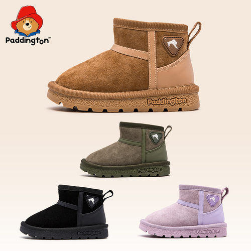 帕丁顿熊冬季雪地靴2025新款加厚儿童鞋子雪地棉保暖宝宝棉鞋棉靴