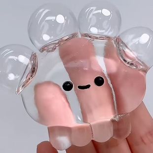 手工自制透明水母打泡泡捏捏解压泄愤发泄回弹高颜值打挤痘痘玩具