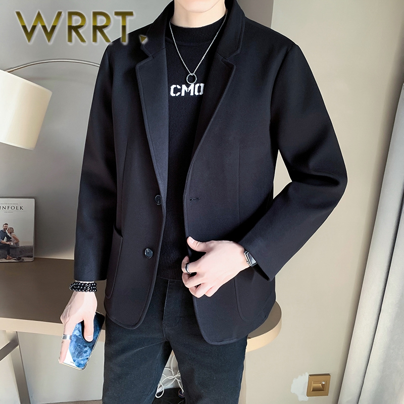 WRRT2022秋冬新款休闲西装男潮牌ins高级感西服时尚痞帅夹克外套