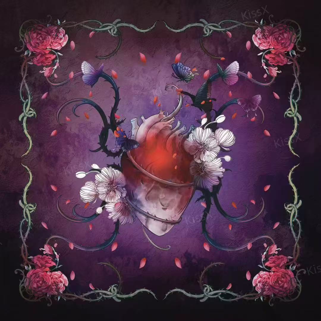 荆棘之心绒桌布70CM丽丝绒塔罗牌神谕卡绒桌布