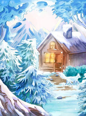 林间雪屋绒桌布70CM丽丝绒塔罗牌神谕卡绒桌布