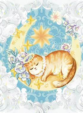 月喵星梦绒桌布70CM丽丝绒塔罗牌神谕卡绒桌布