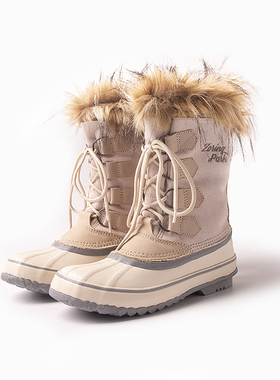 清仓！milchbart冬季高筒系带女防水防滑暖登山鞋户外雪地猎鸭靴