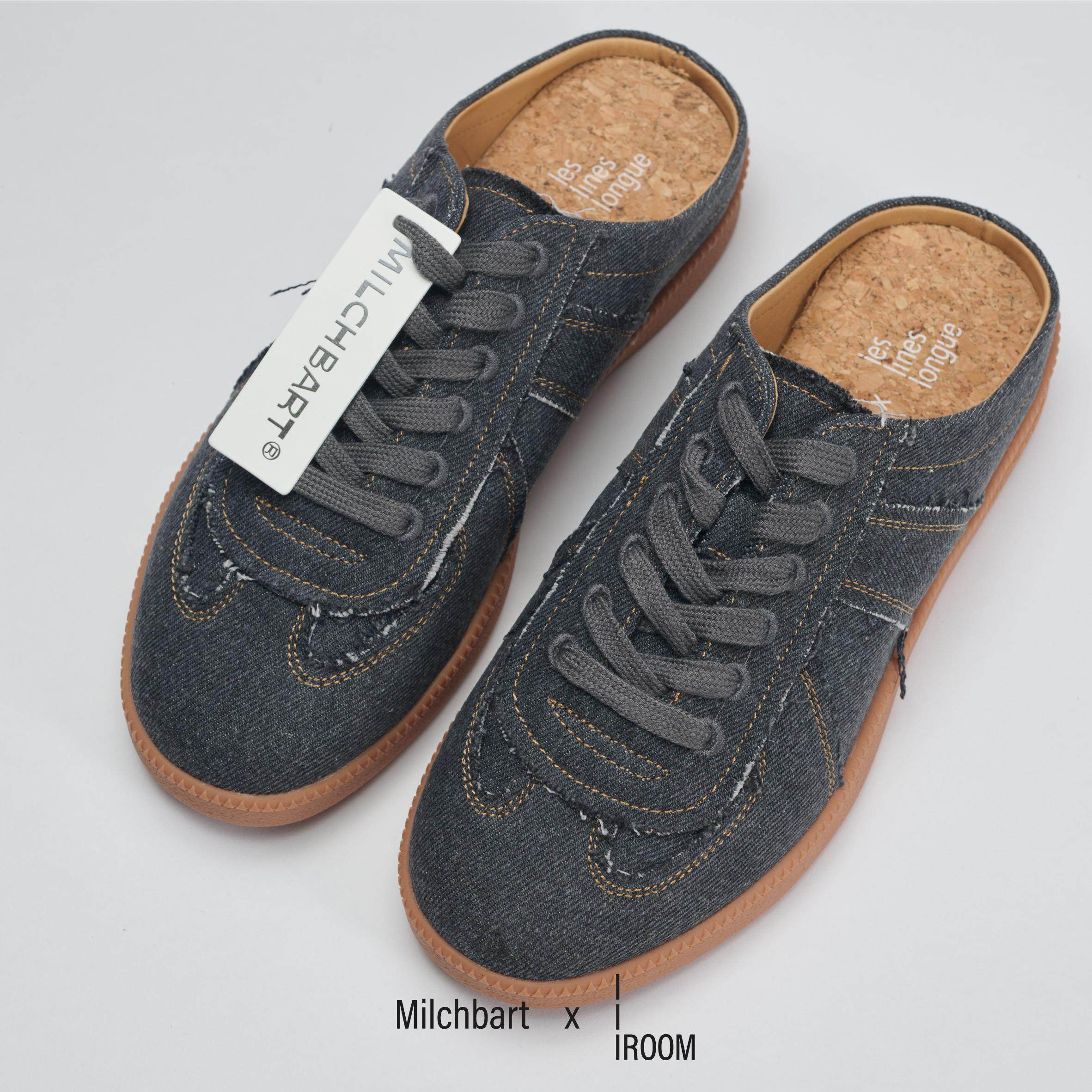 Milchbart牛仔帆布拖鞋