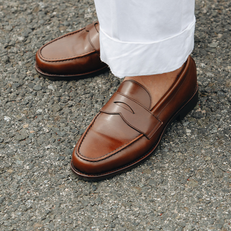 日本全牛皮真皮男鞋固特异复古