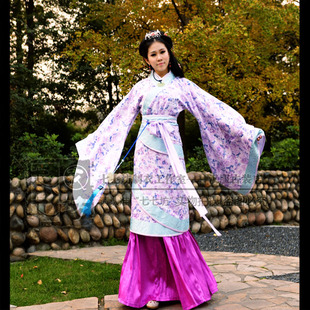 七七坊正统汉服漢服华服周制秦汉暗提花贡缎双绕曲裾百褶裙整套
