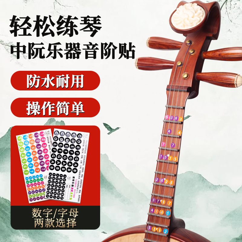 中阮音阶贴把位贴纸音符贴指法贴