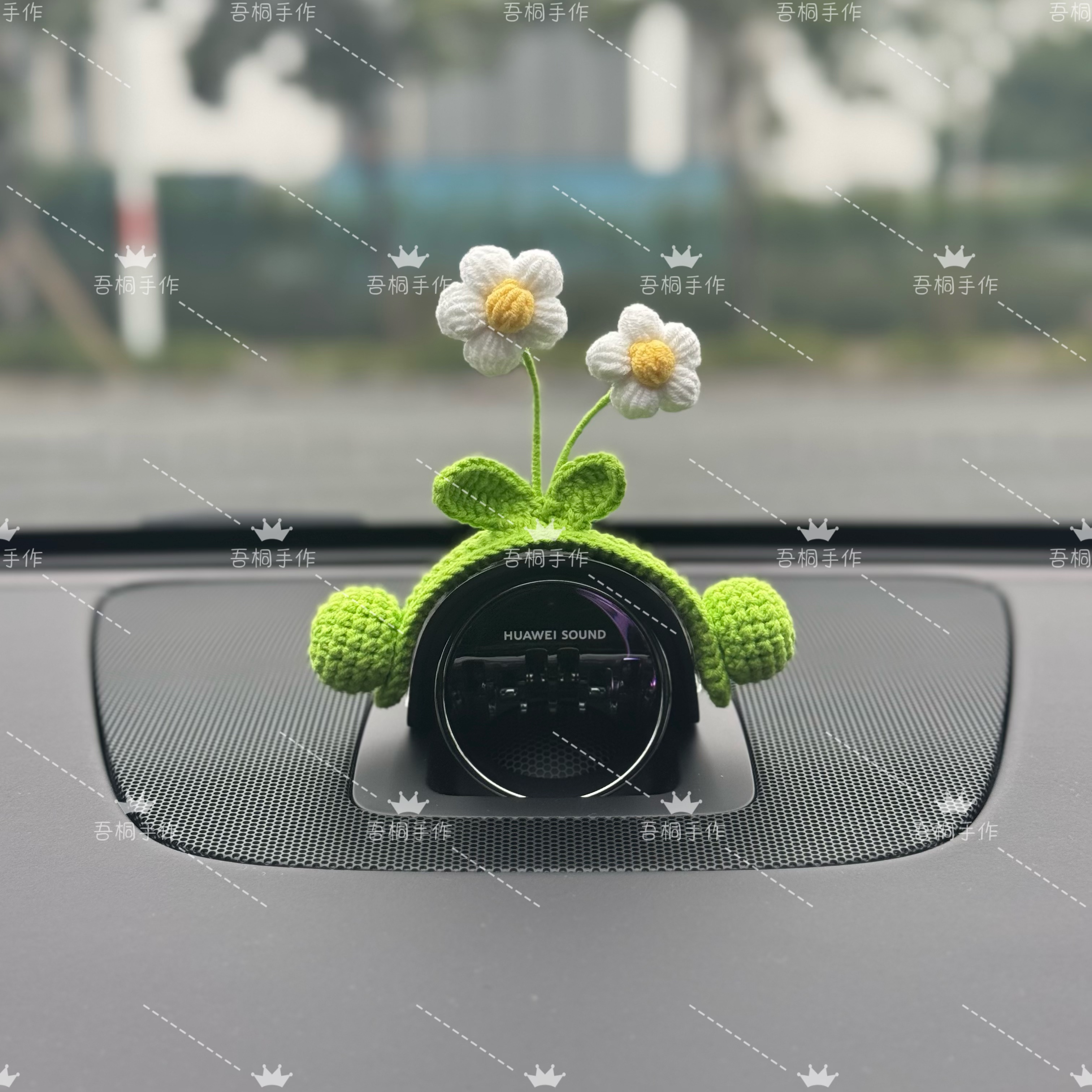 问界音响醒狮帽子M5M7M8M9智界R7S7享界S9尚界H5手工钩织车内装饰