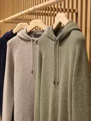 Heavyweight Light & Warm Cloud-Soft Wool Cashmere Men's Fall/Winter Hooded Knit Sweater