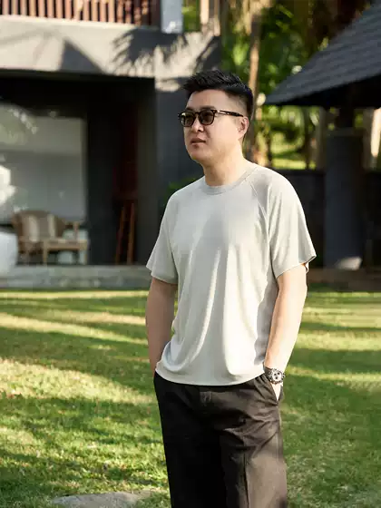 【260701027】Lightweight Merino 100% Machine Washable Wool Fluffy Soft Crew Neck Short-Sleeve T-Shirt for Men