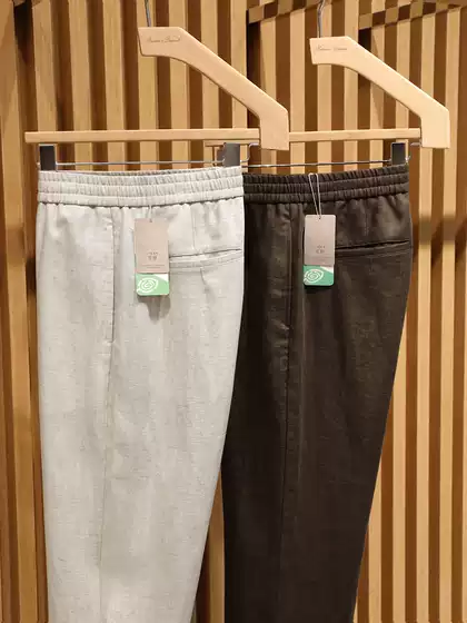 【241912051】Luxurious and Elegant Style, Linen Tencel Herringbone Jacquard, Cool and Breathable Men's Casual Trousers