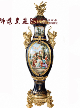 欧式风纯手工彩绘落地装饰摆件