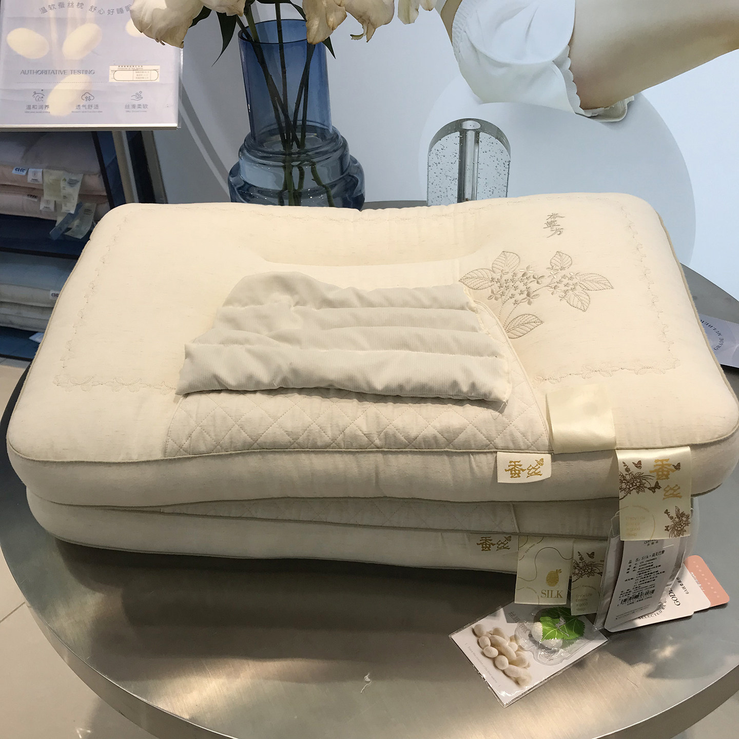 实体款决明子荞麦羽丝棉定型枕头 中等高度软硬适中护颈椎枕芯