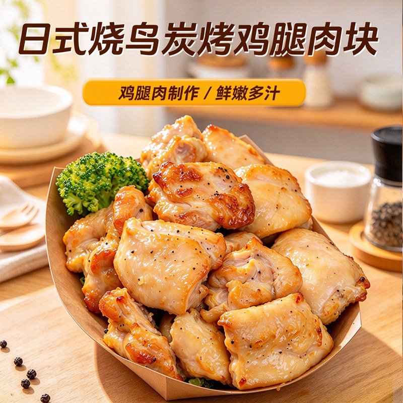 春雪日式烧鸟炭烤鸡腿肉块空气炸锅半成品油炸小吃快餐汉堡鸡肉卷